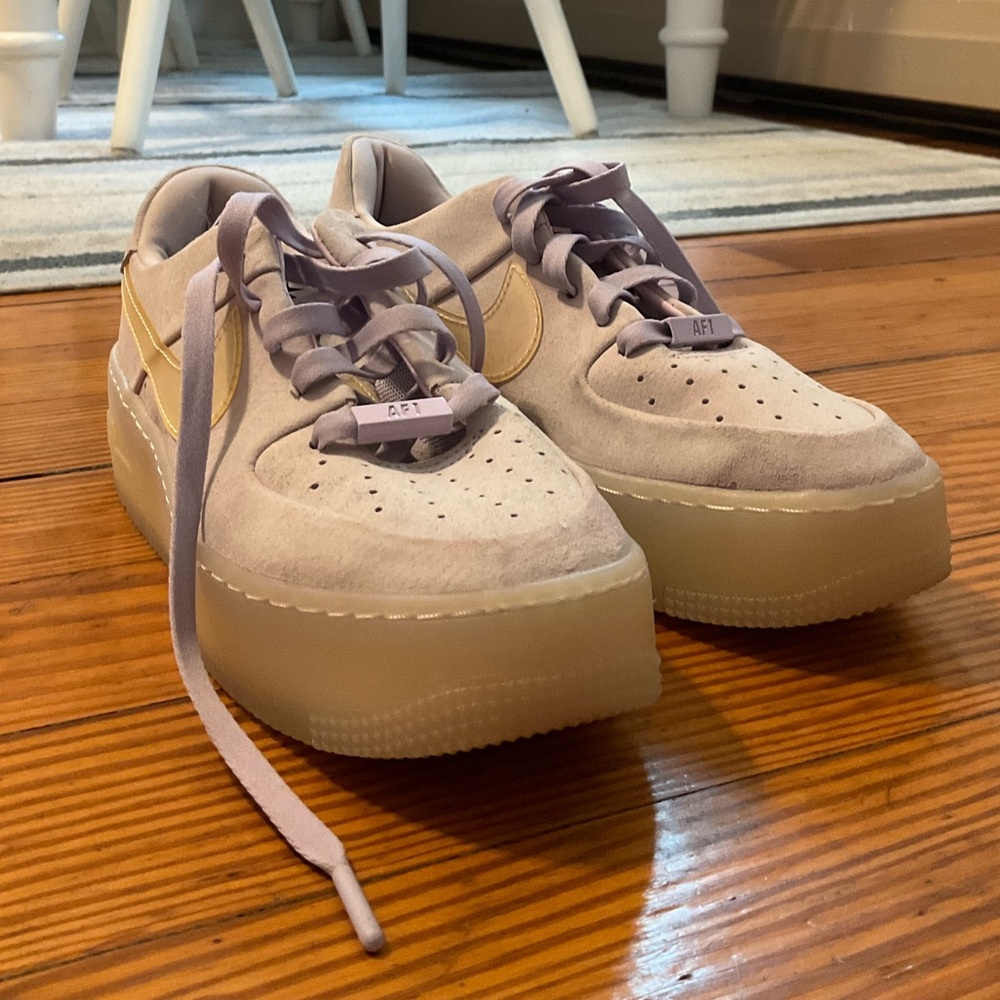 Clear Nike Classic AF1 Platform Suede Sneakers Air Force 1’s!